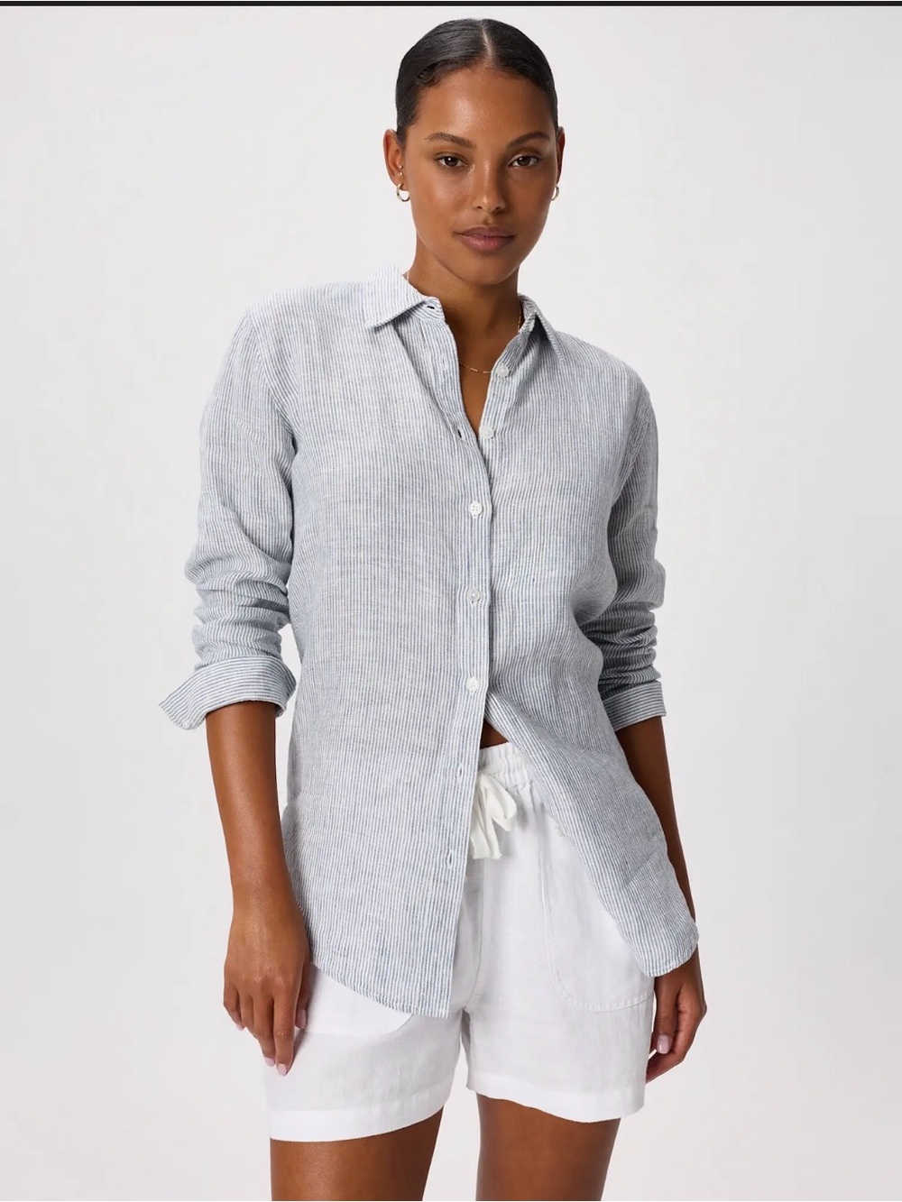 Quince Blue-Striped Lightweight Button-Down Shirt